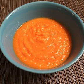 Pureed carrot-lentil soup